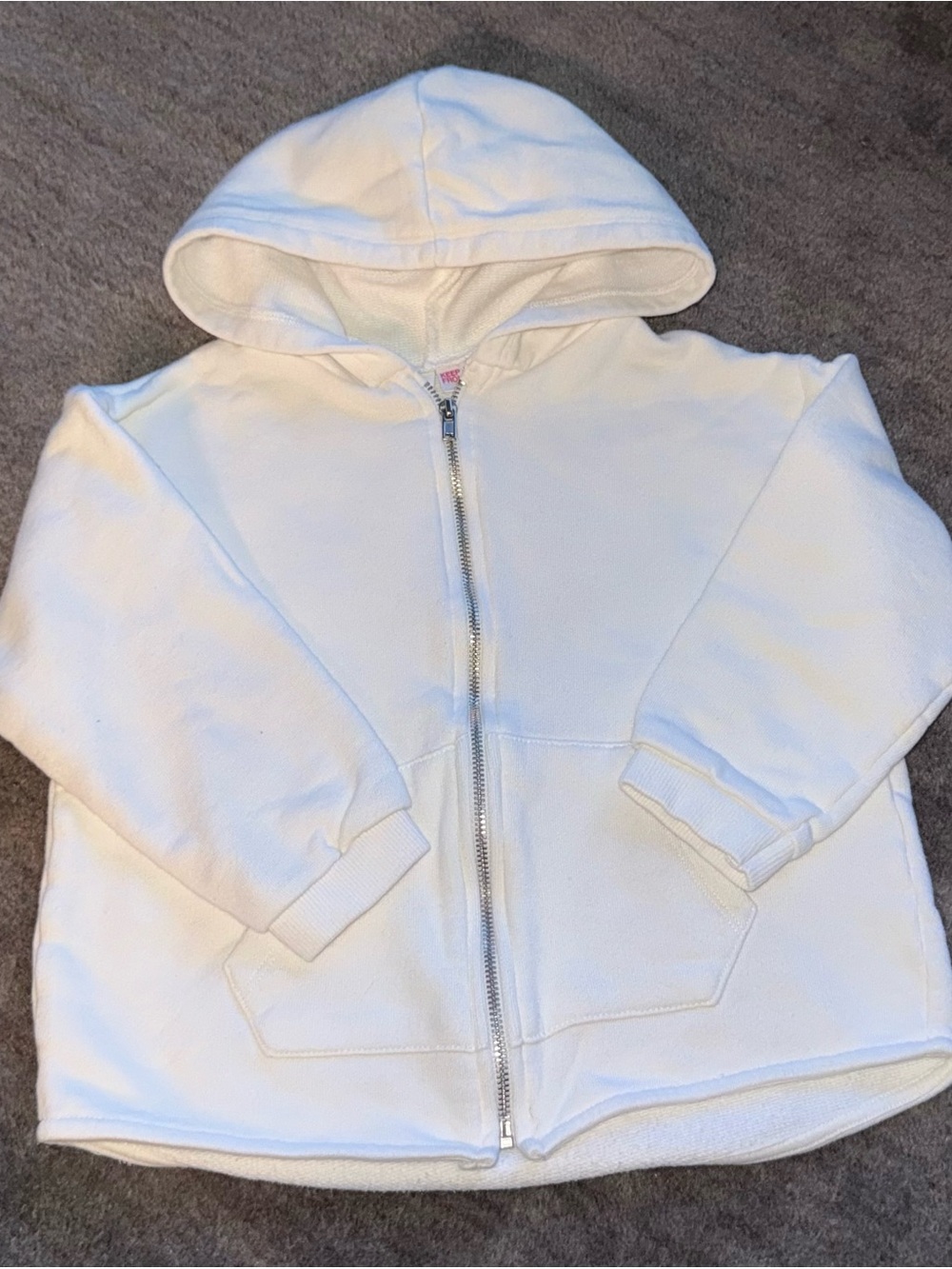 Zara Girls White Oversized Zip Hoodie 3-4Y 104